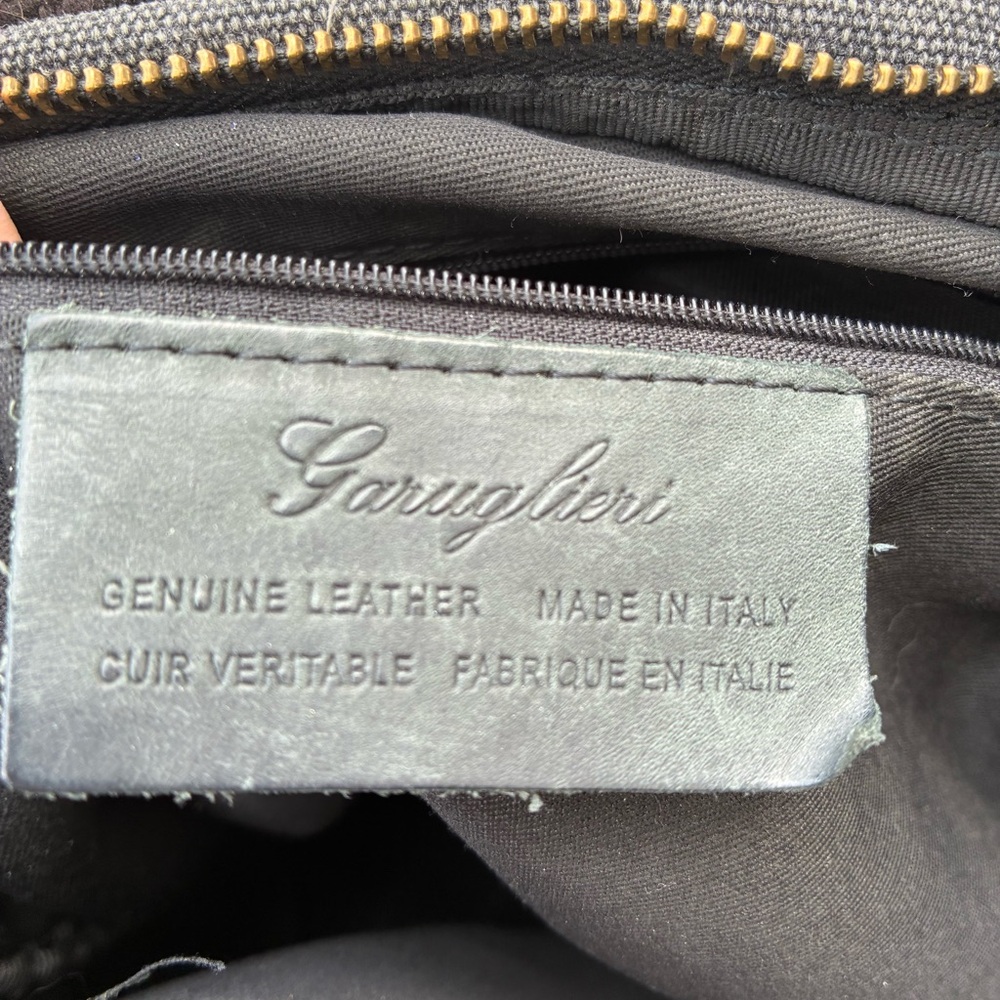 Garuglieri Italy Unisex Canvas & Genuine Leather Trim Travel Tote Laptop Bag - Picture 3 of 13